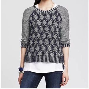 Banana Republic Blue Plaited Cable Knit Pullover
